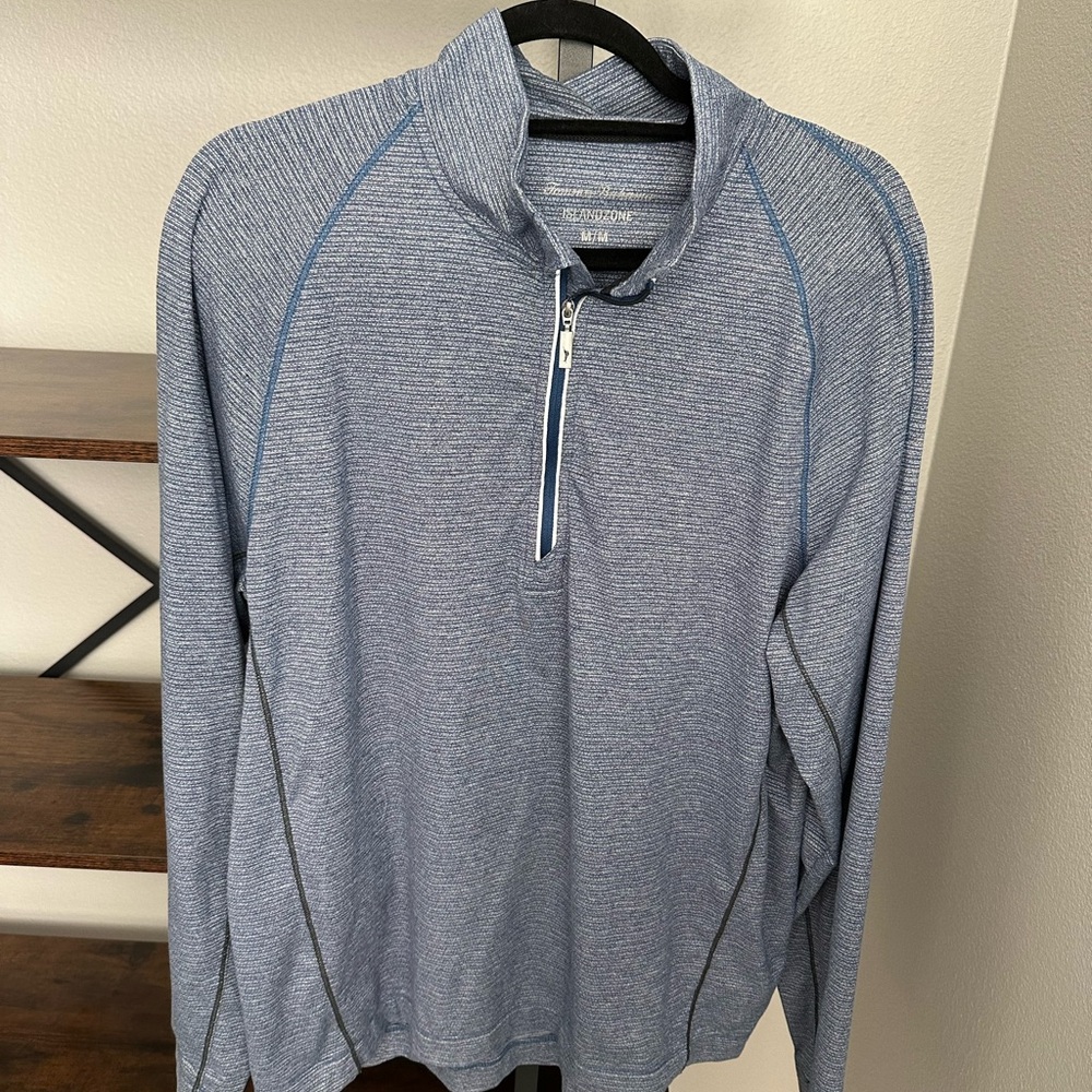 Tommy Bahama Mens Island Zone Palm Coast Half Zip Pullover Blue Size M